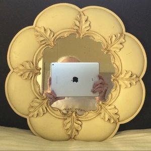 Vintage 14”X 14” including frame. Mirror 8”x8”.